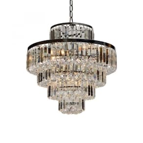 Lustre de Cristal Dijon 12 Lâmpadas Bella Iluminação Transparente