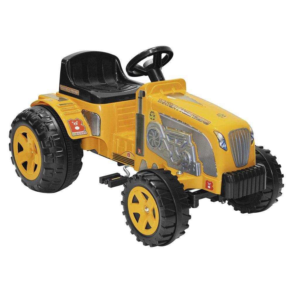 Mini Veículo Trator Biemme Fazendeiro A Pedal Amarelo