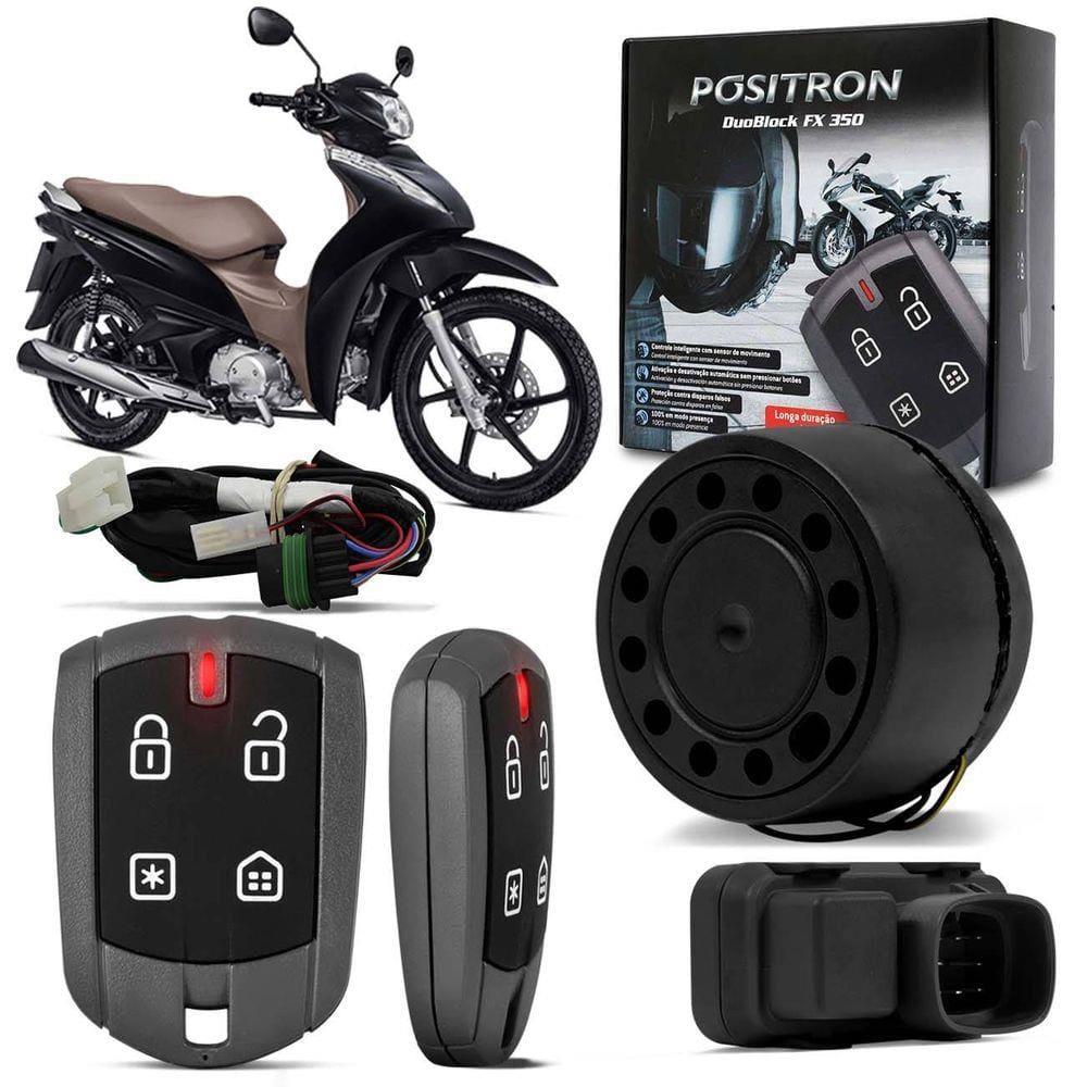 Alarme Moto Pósitron DuoBlock Fx G8 Honda Biz 125 2018 2019 Função Presença