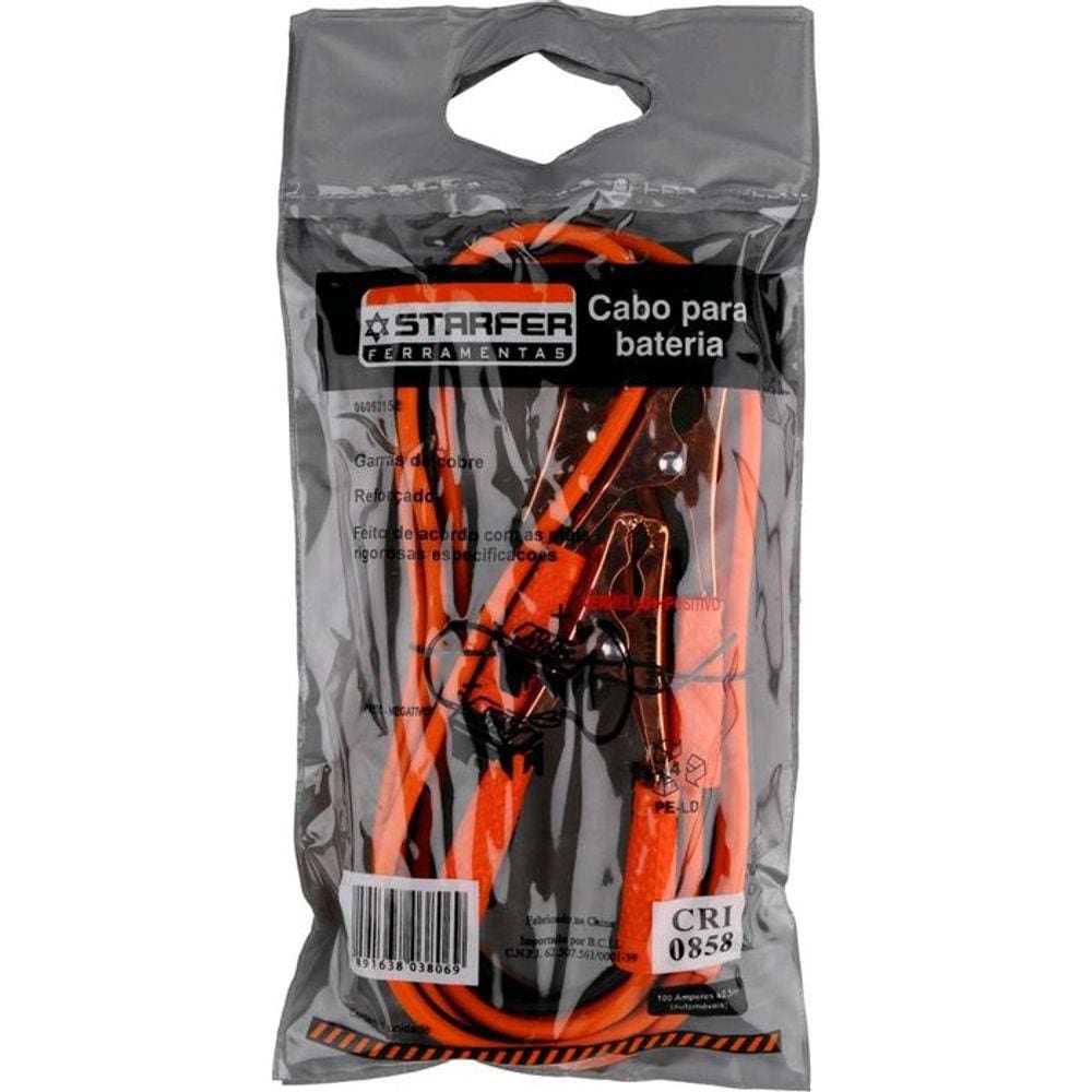 Kit Cabo de Bateria Chupeta + Chave Roda Cruz 3 Bocas - Starfer