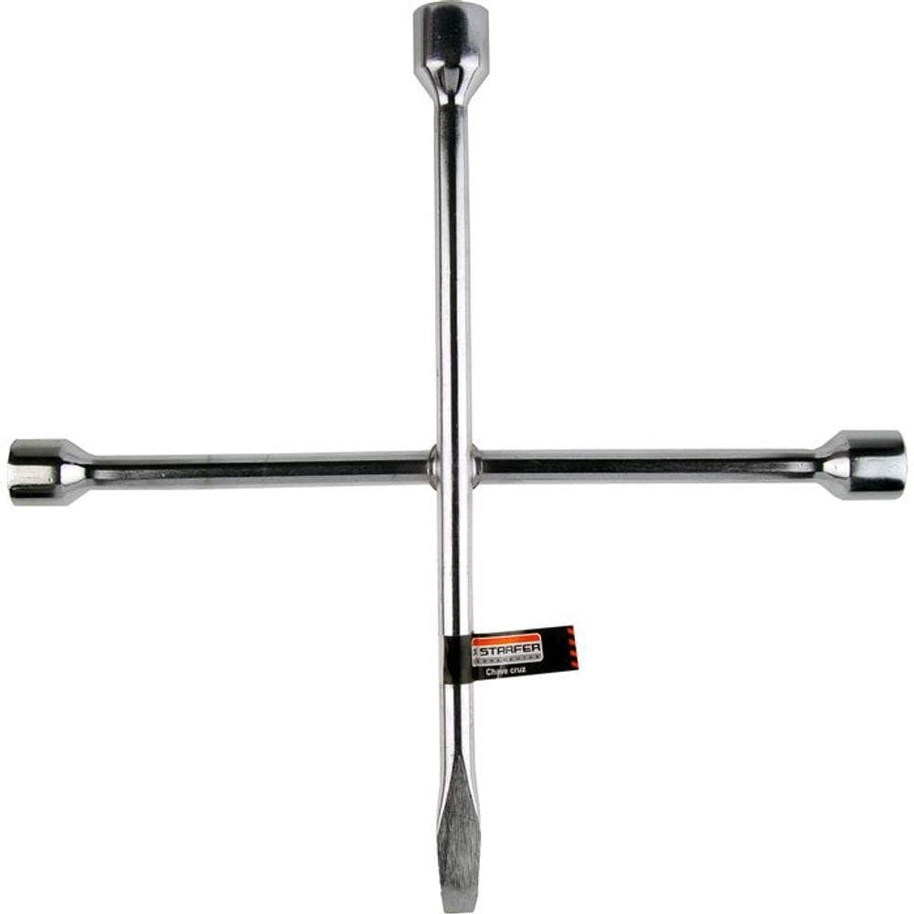 Kit Cabo de Bateria Chupeta + Chave Roda Cruz 3 Bocas e Espátula - Starfer