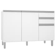 Balcão Gabinete de Pia 120cm Evidence 3 Portas Branco - Poliman