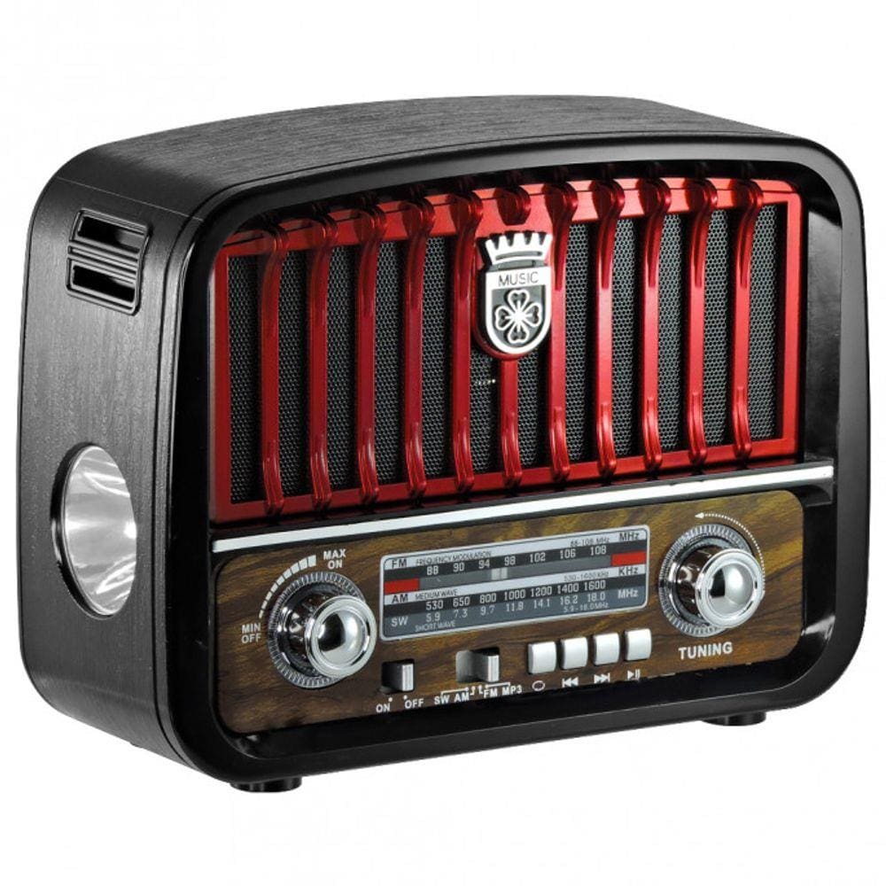 Rádio Retro Portátil AM / FM / USB / SD Livstar CNN 3201 BT