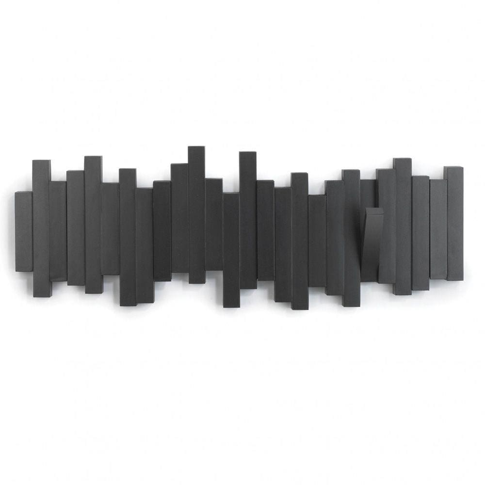 Cabideiro de Parede Sticks Plástico 5 Ganchos Preto Umbra