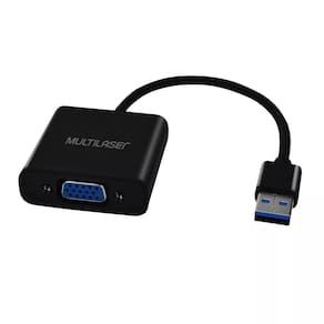 Cabo Adaptador de Vídeo - Multilaser - USB A (Macho) > VGA (Fêmea) - Preto - WI348 MULTILASER