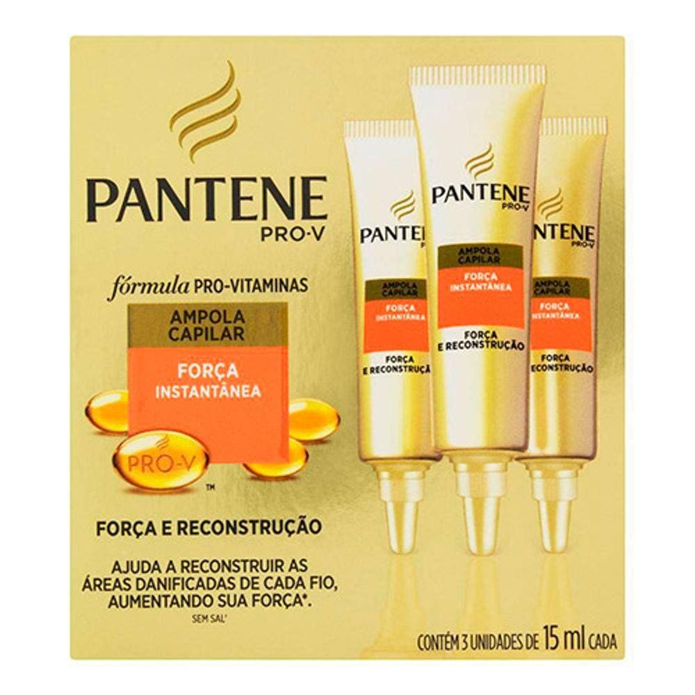 Kit Ampola Pantene Força e Reconstrução 15ml 3 Unidades