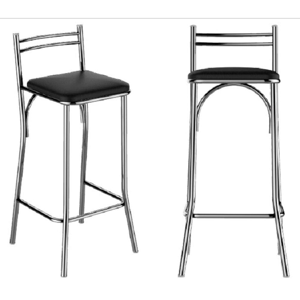 Banqueta Cozinha Cromada Quadrada Genova Alta 70cm - Flape - 1 Unidade