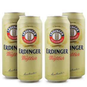 Pack 4 cervejas alemã Erdinger Weissbier Lata 500ml