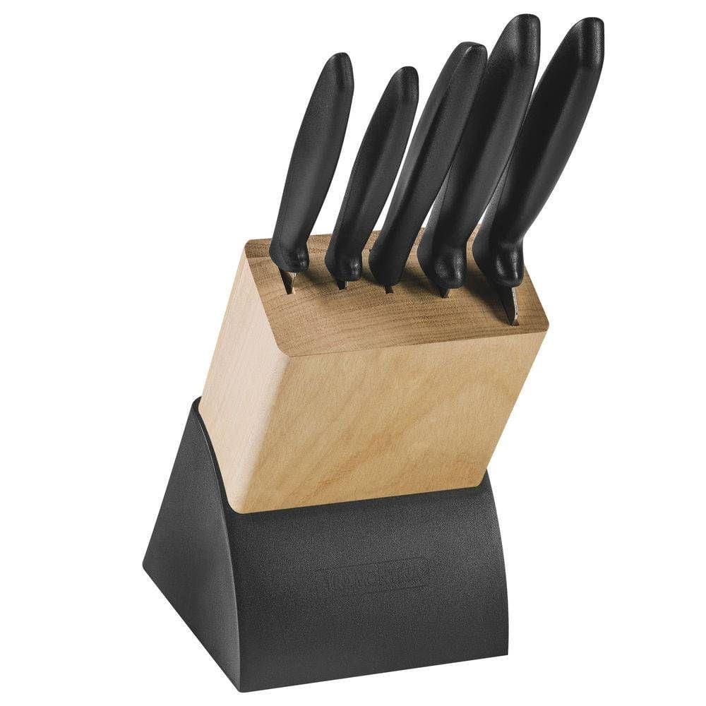 Jogo Facas Inox 6 Peças Plenus com Cepo 23498028 Preto