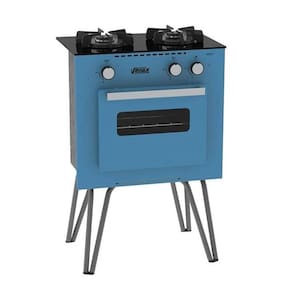 Fogão A Gás Mini Cook 2 Queimadores Gás Glp Azul - Venax