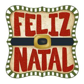 Aplique Decoupage Natal em Papel e MDF 8cm Tag Feliz Natal