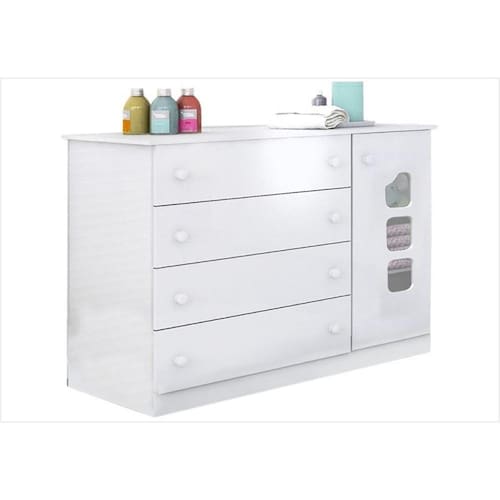 imagem-Cômoda 01 Porta e 04 Gavetas Livia - Phoenix - BRANCO