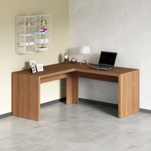 imagem-Mesa para Escritório em L Angular ME4116 Tecno Mobili - MARROM CHOCOLATE