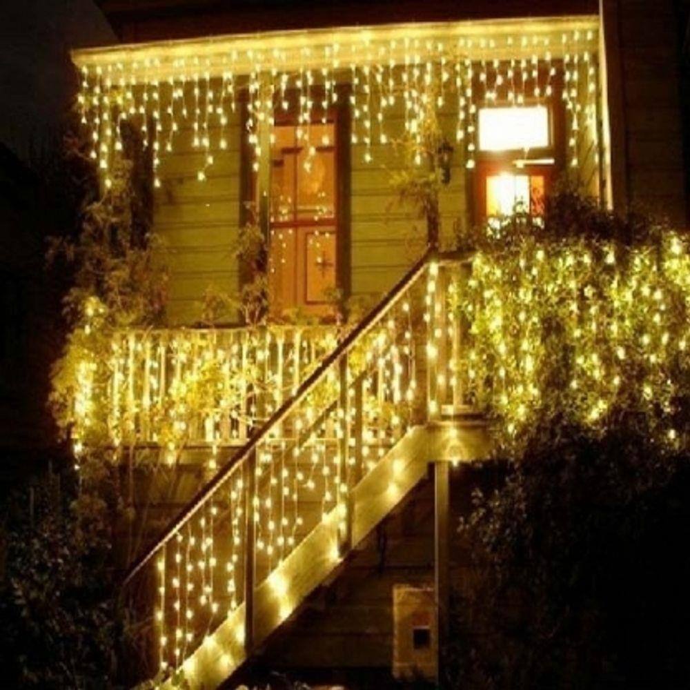 Cascata 400 Leds 10 Metros Luz Amarela Fixa - 127v Ou 220v