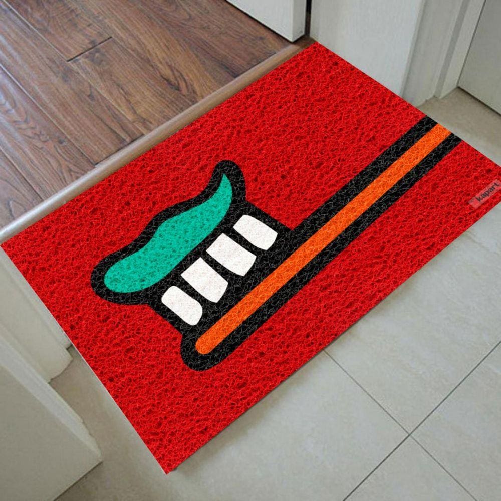 Tapete Capacho Personalizado - Escova de dentes 60x40