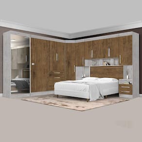 Dormitório Completo Georgia JA Avelã / Jequitibá Para Cama Box 1,58M Queen