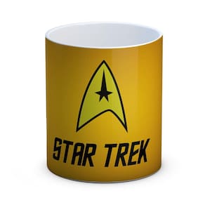Caneca Personalizada Em Porcelana Estampa Amarela Star Trek
