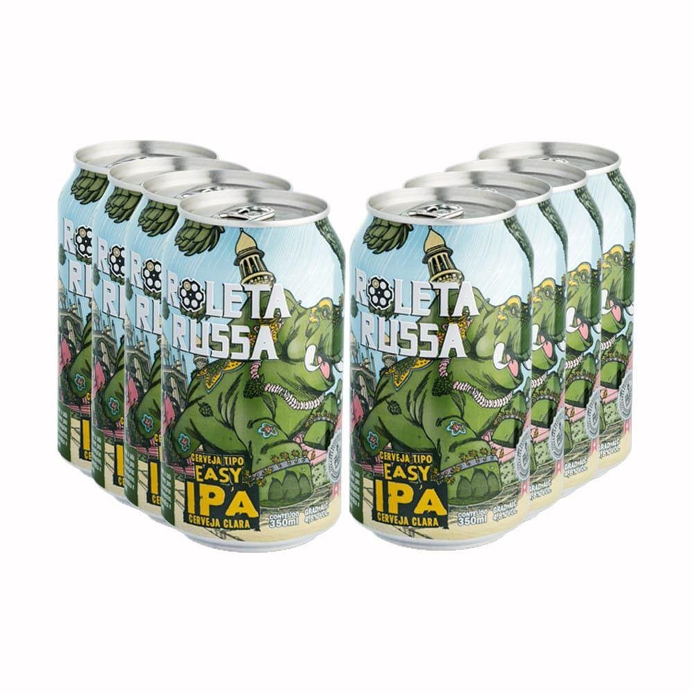 Pack 8 cervejas Roleta Russa Easy Ipa 350ml lata