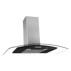 Coifa Vidro Curvo Parede Black Inox 75cm Terim