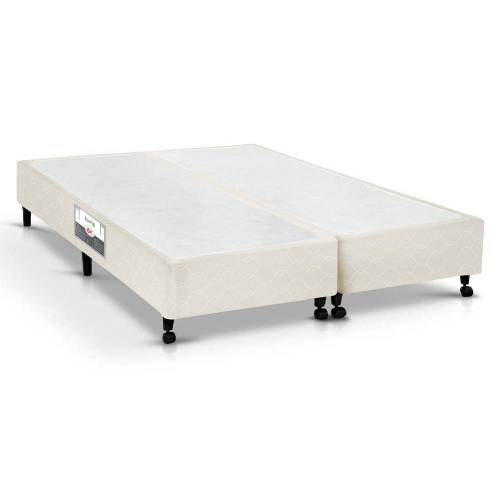 Cama Box Castor SI Poli Bege Queen - 1,58x1,98x0,23
