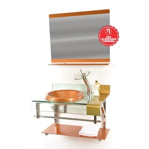 Gabinete de Vidro 70cm para banheiro Turquia-Dourado Real