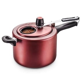 Panela De Pressão 4,5 Litros Visor Antiaderente Cereja Mta