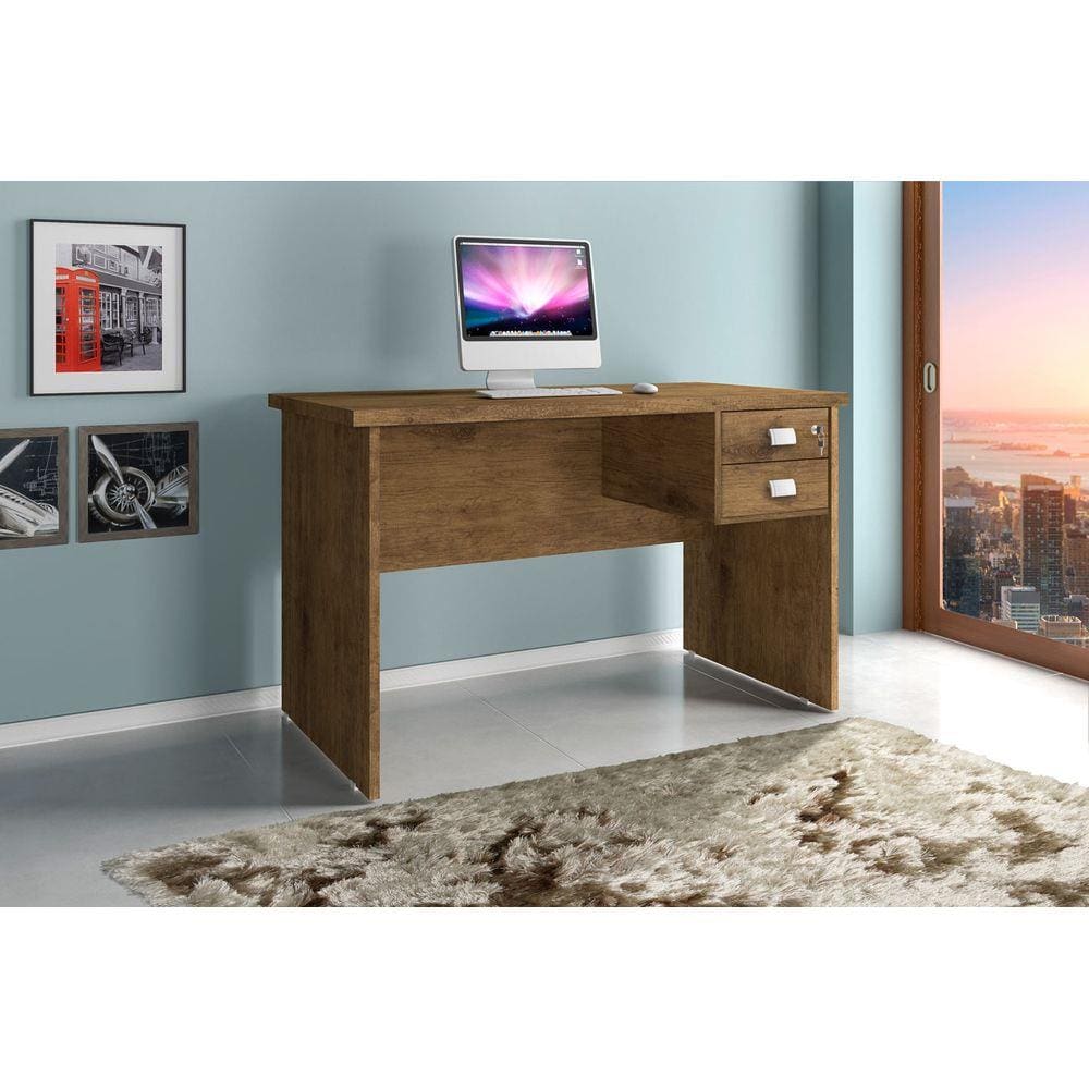 Escrivaninha Escritório 2 Gavetas Taurus 1,20 Jequitibá - J&A Móveis