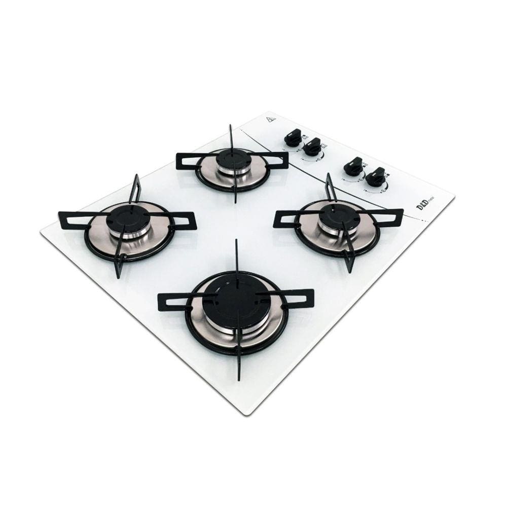 fogão cooktop 4 bocas branco com acendimento automatico