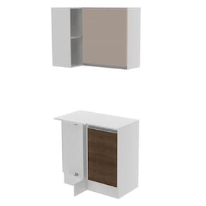 Kit Canto Reto Madesa Smart 2 Portas e Nicho com tampo