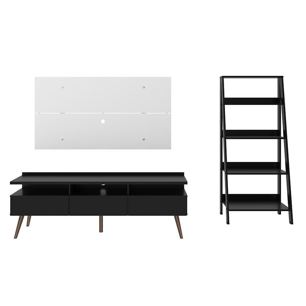 Conjunto Sala de Estar Madesa Rack Londres, Painel e Estante