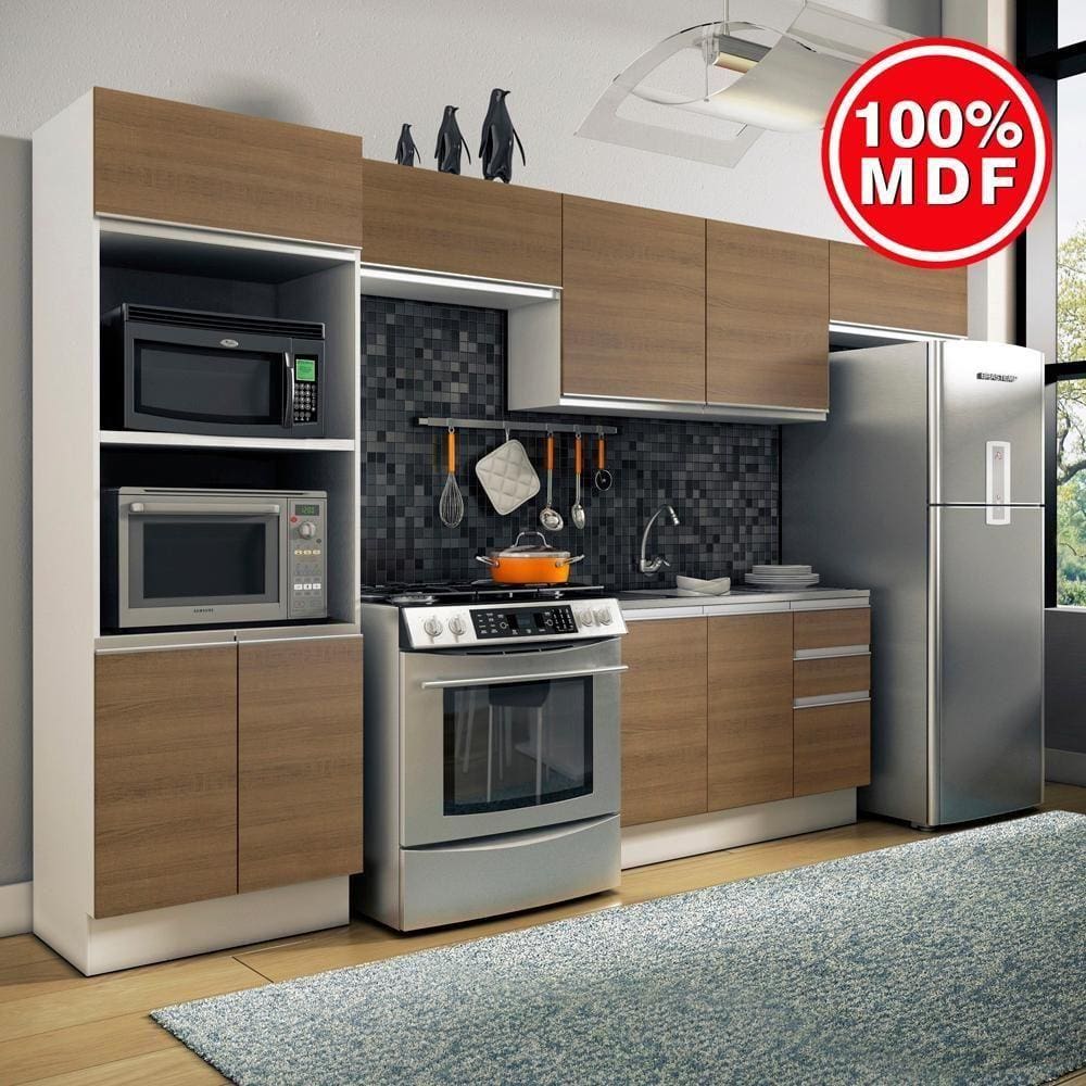 Cozinha Completa Madesa 100% MDF Acordes Com Armário e Balcão