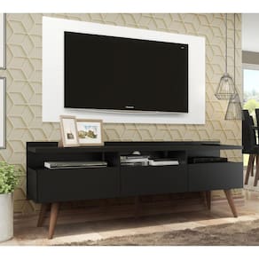 Conjunto Sala de Estar Madesa Rack Londres e Painel