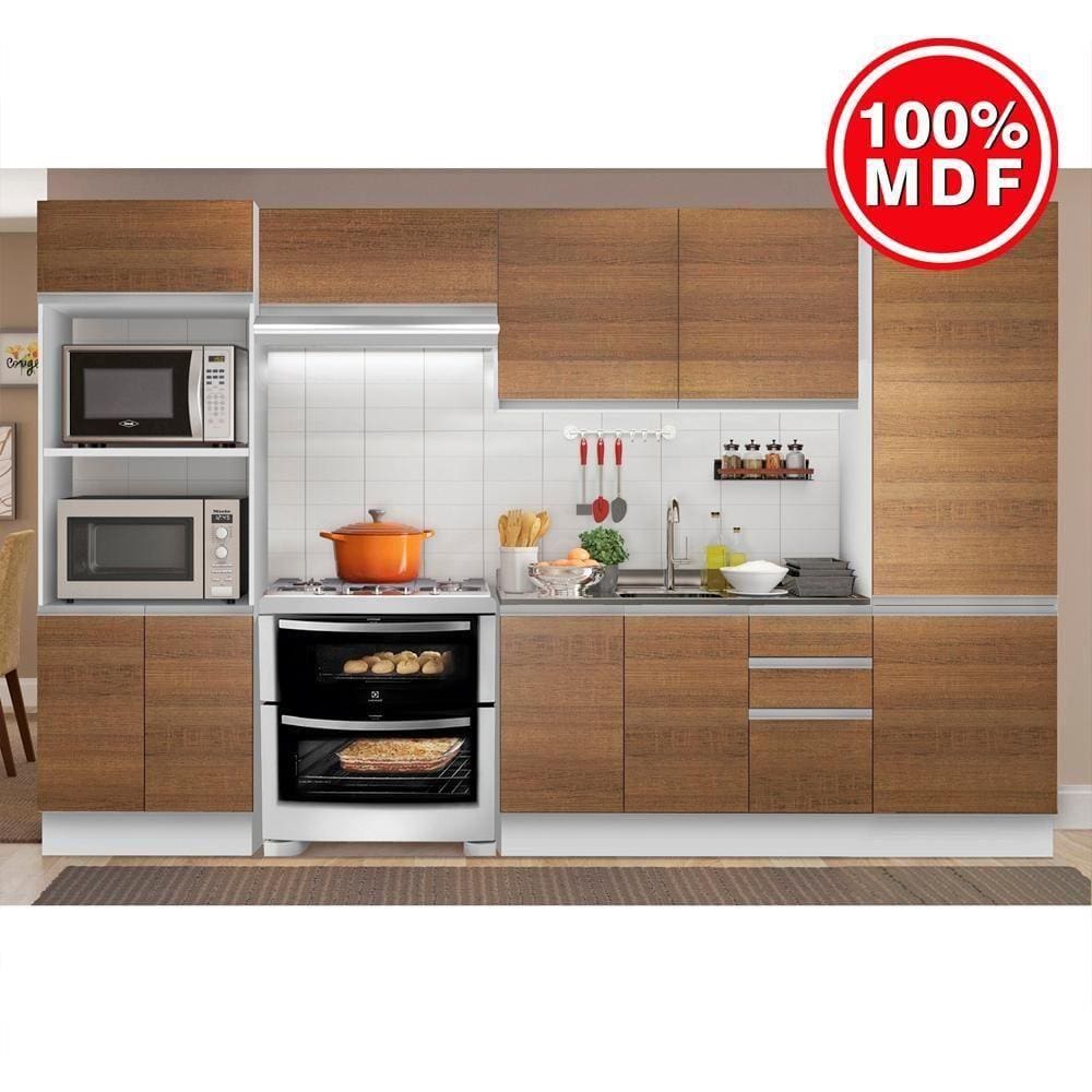 Cozinha Completa Madesa 100% MDF Acordes Glamy 2 gavetas 11 Portas