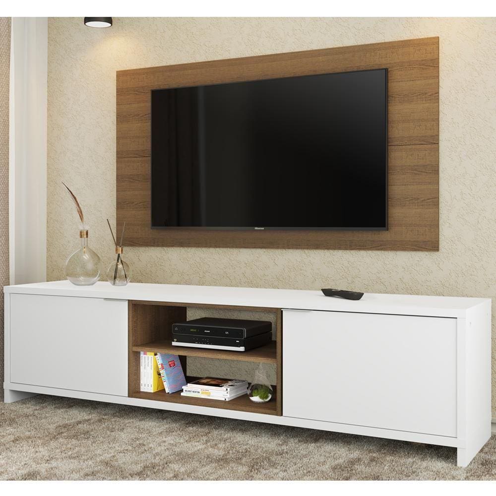 Conjunto Sala de Estar Madesa Rack Metz e Painel