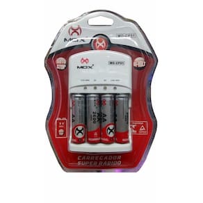 Carregador De Pilhas com 4 Pilhas Aa Mox Mo-cp51