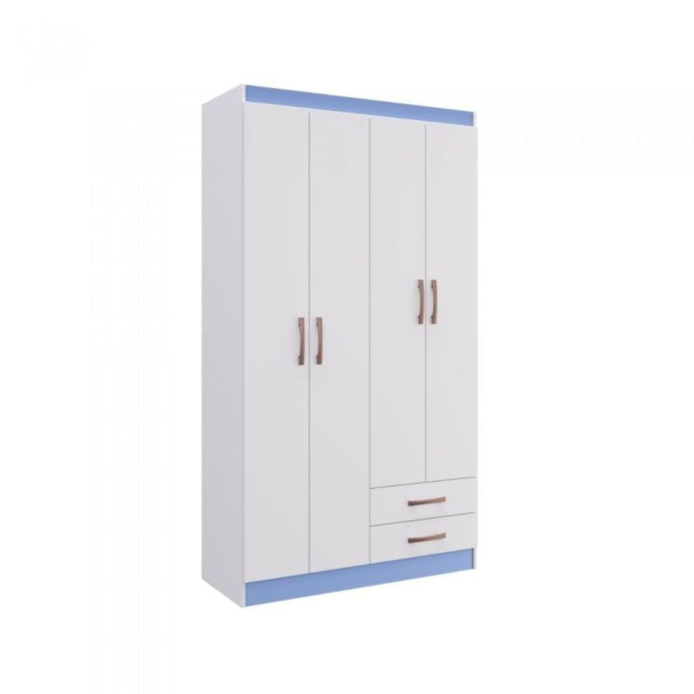 Guarda-Roupa Solteiro Flex - Treviso 4 Portas 2 Gavetas