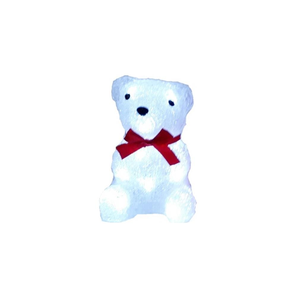 Enfeite Luminoso Ursinho Fofinho de Acrílico c/ 18 LEDS Chibrali