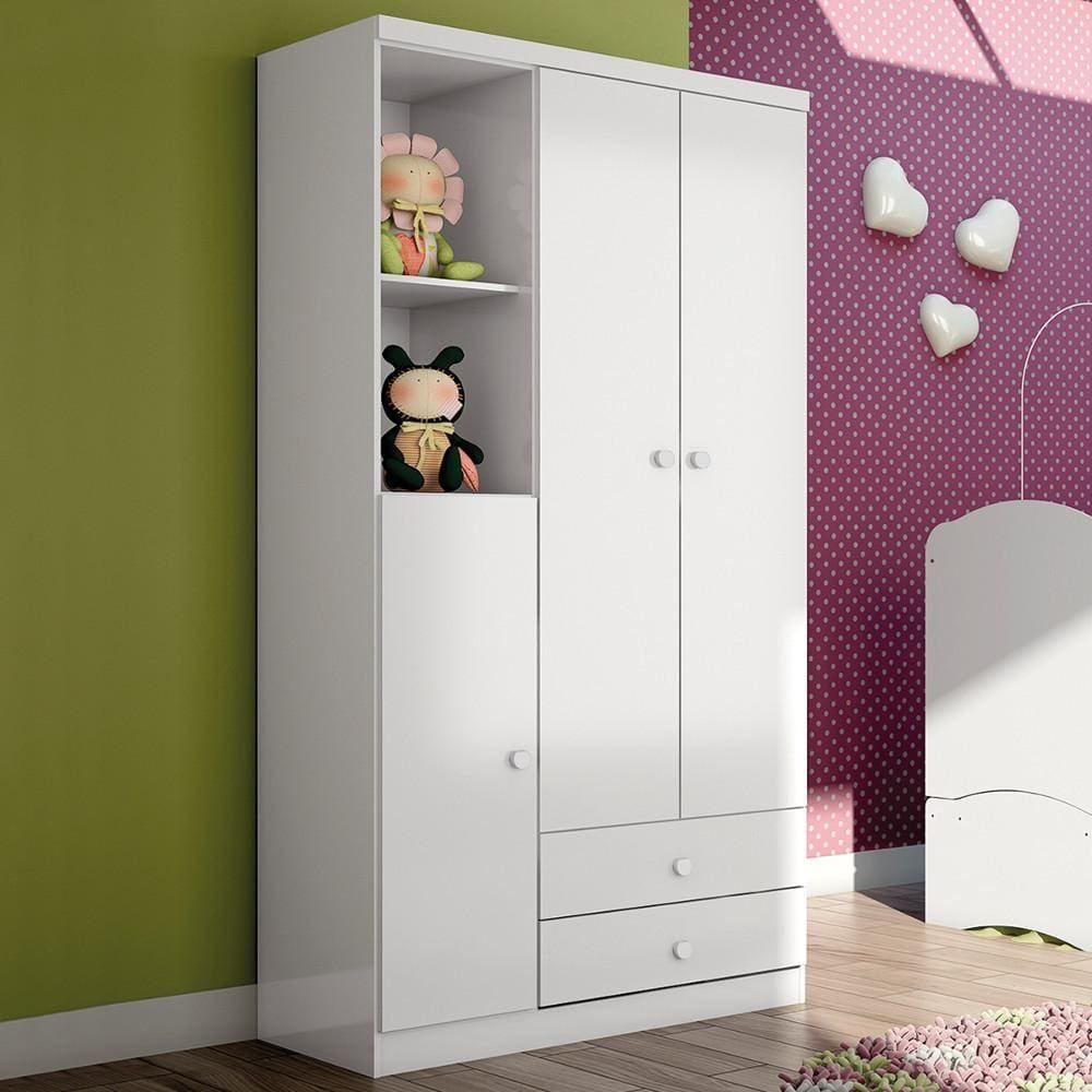 Guarda-Roupa Infantil Henn Bala de Menta 3 Portas 2 Gavetas