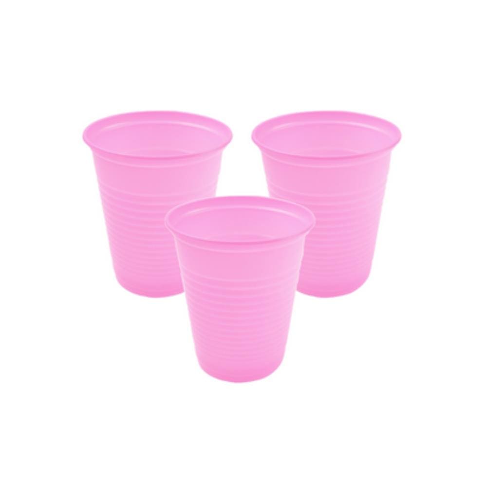 Copo de Plástico Descartável Rosa 200ml Pacote c/ 50un Trik Trik