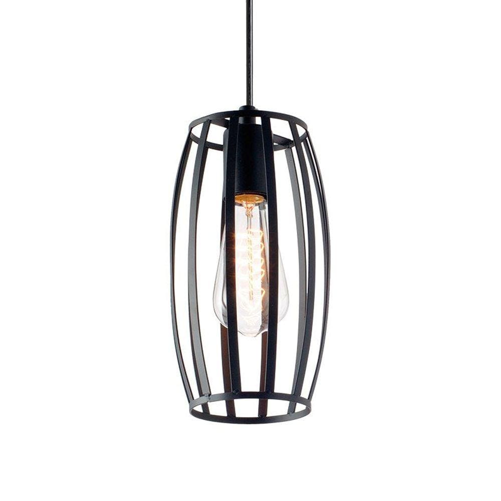 Lustre Pendente Avant Dolium Preto Fosco E27 Bivolt
