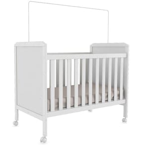 Berço Mini Cama 2 em 1 Cloe Móveis Peroba Branco Brilho