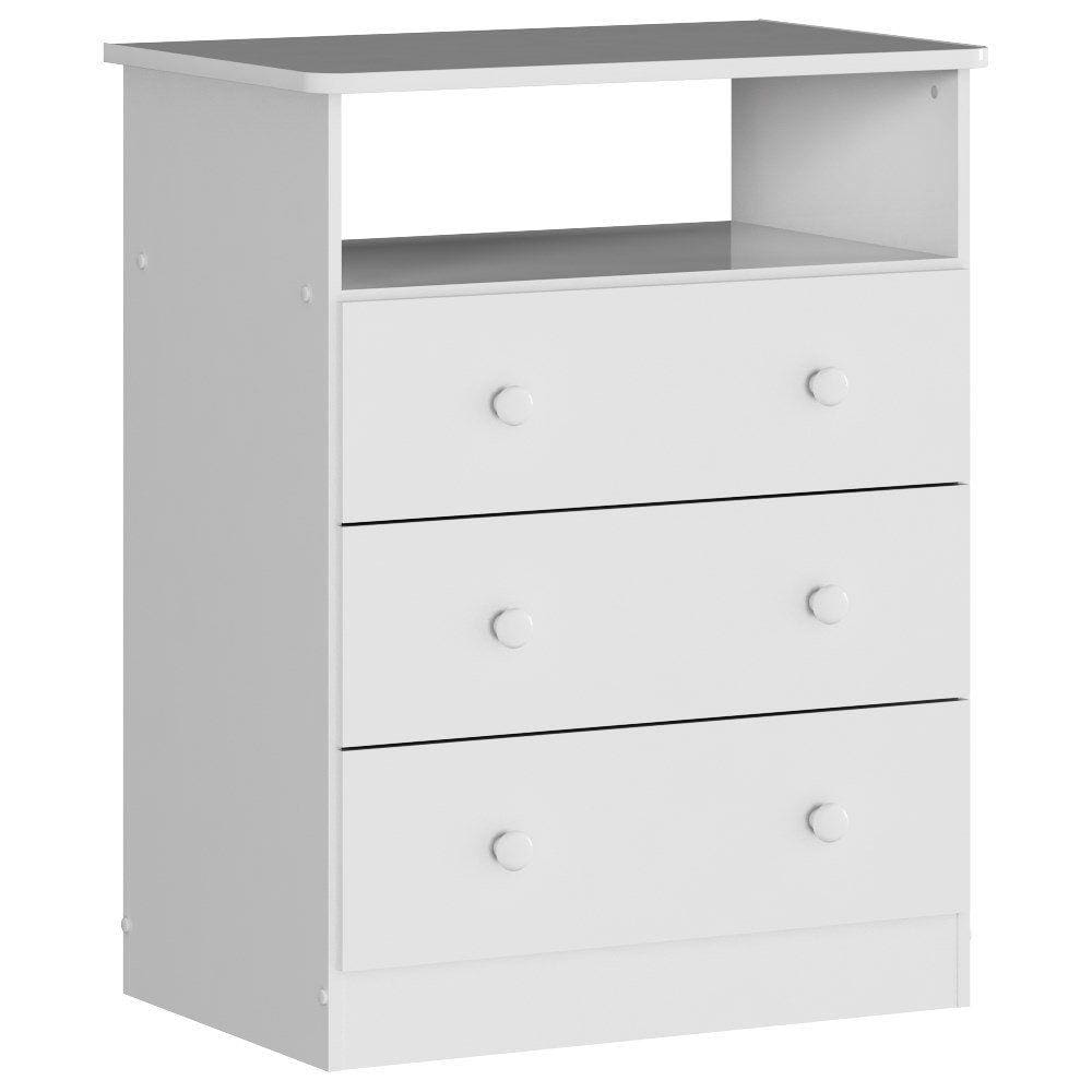 Cômoda de Bebê 3 Gavetas Smim Móveis Peroba Branco