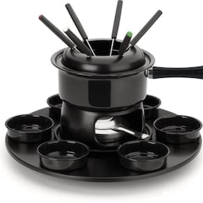 Fondue Carroussel Lugano - Panela Preta 17 peças -Forma Inox