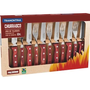 Jogo Talheres Churrasco Jumbo Polywood 12 Peças Tramontina