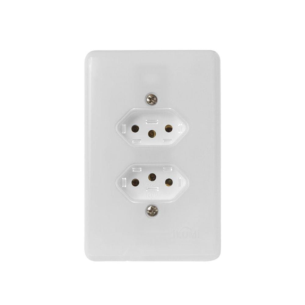 Tomada Fixa de Emb Bipolar 2 Tomadas 2P + T 20A 250V Ilumi