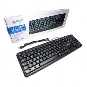 Teclado usb Pc  Exbom bk-102 preto  padrão Abnt 2