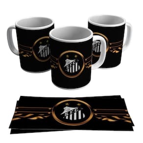Caneca Santos Escudo Peixe Time Futebol Brasão Logo
