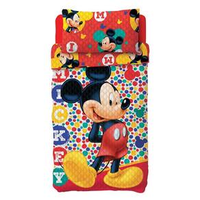 Kit Colcha Dupla Face Solteiro Infantil Lepper Bouti Mickey