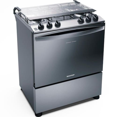 imagem-Fogão a Gás Brastemp BFS5NCR 5 Bocas Inox Acendimento Automático 