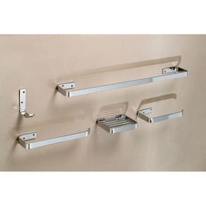 Kit Acessórios para Banheiro Cromado 5 Peças MetalCromo plus